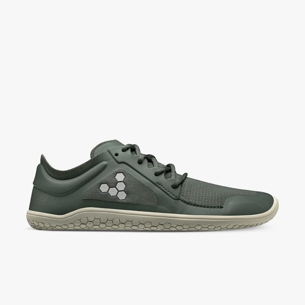 Vivobarefoot Primus Lite III All Weather Mens Trainers Dark Green UK YFMJ